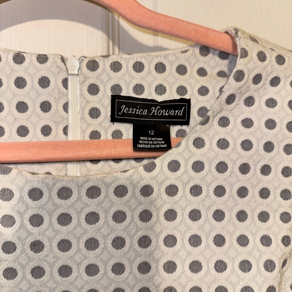 Jessica Howard Cream and Black Patterned Mini Dress - Picture 3 of 6